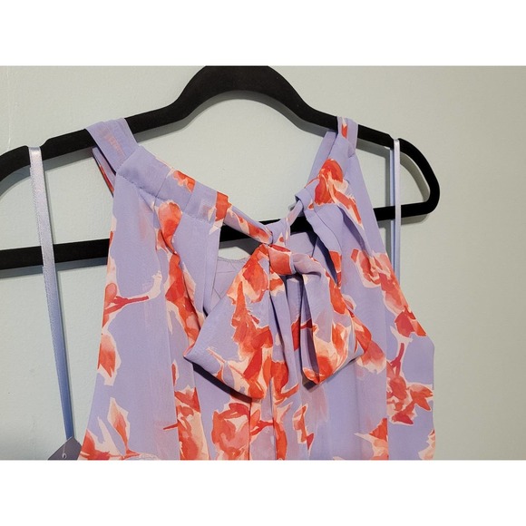 NWT Eliza J Floral Halter Maxi Dress with bottom Ruffle. Size 10. Lined. Beauty! - Picture 10 of 12